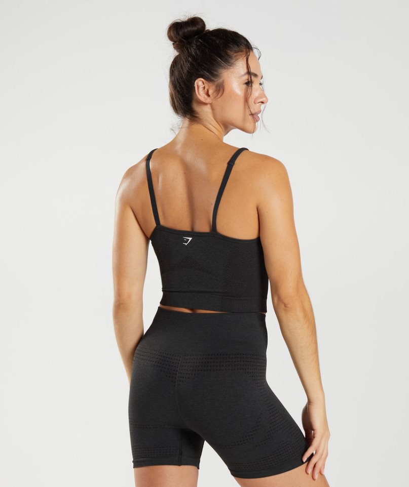 Women's Gymshark Vital Seamless 2.0 Midi Tanks Black | CA 31DN57